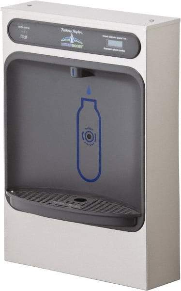 Halsey Taylor - 8 GPH Cooling Capacity Surface Mount Water Cooler & Fountain - Bottle Filling, 20 to 105 psi, 0.20 hp, Stainless Steel - Industrial Tool & Supply