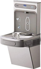 ELKAY - 8 GPH Cooling Capacity Barrier Free Wall Mounted Water Cooler & Fountain - Bottle Filling, 20 to 105 psi, 0.20 hp, Stainless Steel - Industrial Tool & Supply