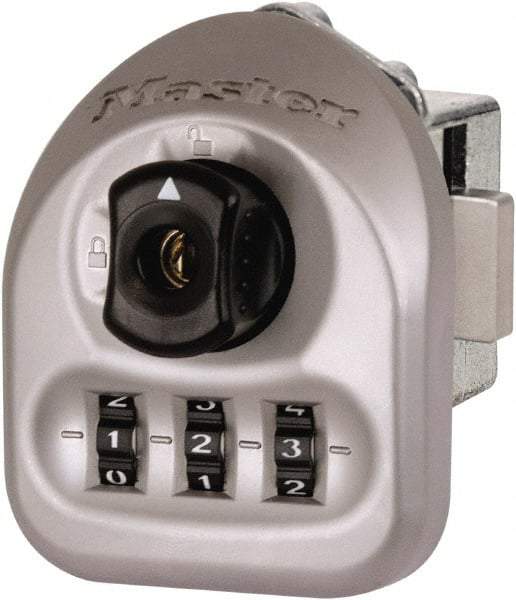 Master Lock - 0.030 to 0.125" Door Thickness, Zinc Finish, 3-Digit Combination Deadbolt - Left Handling, Key Override, Disc Cylinder - Industrial Tool & Supply