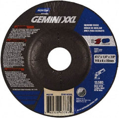 Norton - 24 Grit, 4-1/2" Wheel Diam, 1/4" Wheel Thickness, Type 27 Depressed Center Wheel - Aluminum Oxide, 12,225 Max RPM - Industrial Tool & Supply