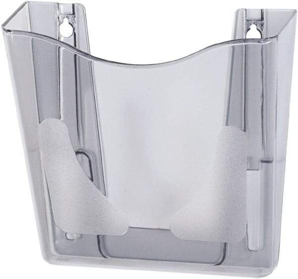 Deflect-o - 10-1/4" Wide x 10" High x 4" Deep Plastic Wall File - 1 Compartment, Smoke - Industrial Tool & Supply