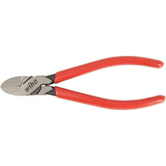 Wiha - 6-3/10" OAL, 18 AWG Capacity, Flush Flush Cutter - Vinyl Handle - Industrial Tool & Supply