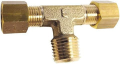 Legris - 6mm OD, Brass Male Branch Tee - 319 Max Working psi, Comp x MBSPT Ends - Industrial Tool & Supply