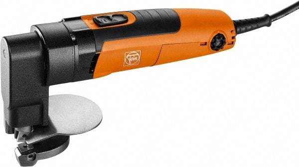 Fein - 120 Volt, Straight Handle, Handheld Electric Shear - 11 Gauge (Nonferrous Metals) & 12 Gauge (Steel) Cutting Capacity - Industrial Tool & Supply