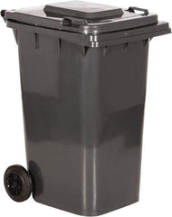 Vestil - 64 Gal Gray Rectangle Trash Can - Polyethylene, None Graphic, 39-15/16" High x 28-1/2" Long x 23-1/2" Wide, Lid Included - Industrial Tool & Supply