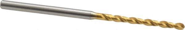 OSG - #43 130° Vanadium High Speed Steel Jobber Drill - TiN Finish, Right Hand Cut, Spiral Flute, Straight Shank, 59mm OAL, Standard Point - Industrial Tool & Supply