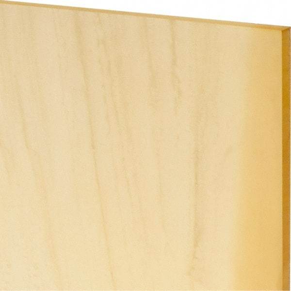 Made in USA - 1/8" Thick x 12" Wide x 1' Long, Polyurethane Sheet - Natural, 80A Hardness, ±0.010 Tolerance - Industrial Tool & Supply