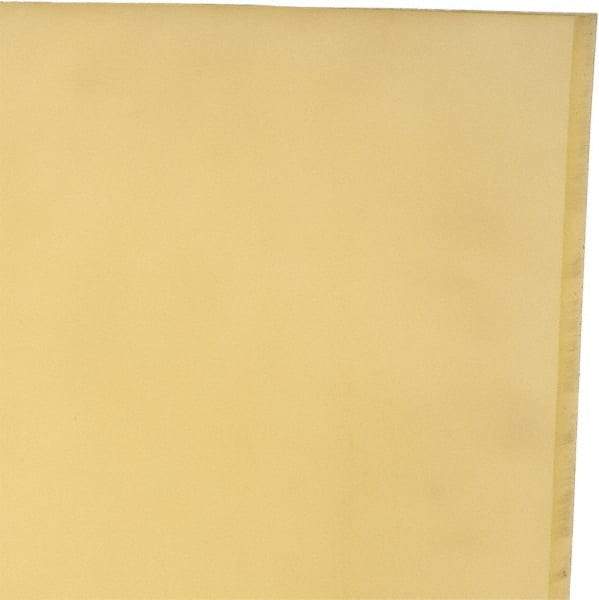 Made in USA - 1/2" Thick x 12" Wide x 1' Long, Polyurethane Sheet - Natural, 80A Hardness, ±0.025 Tolerance - Industrial Tool & Supply