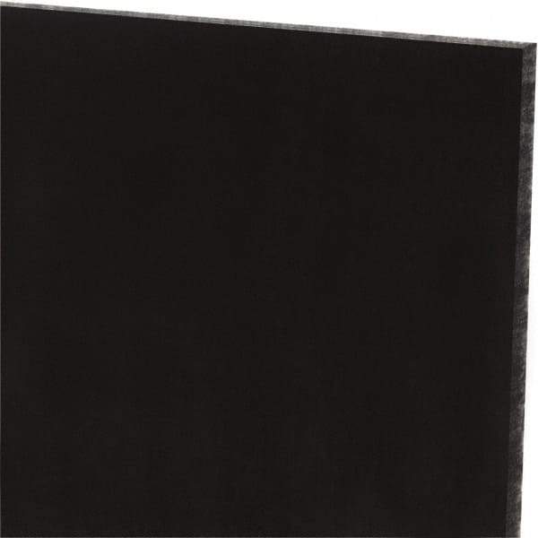 Made in USA - 1/8" Thick x 12" Wide x 1' Long, Polyurethane Sheet - Black, 60A Hardness, ±0.010 Tolerance - Industrial Tool & Supply