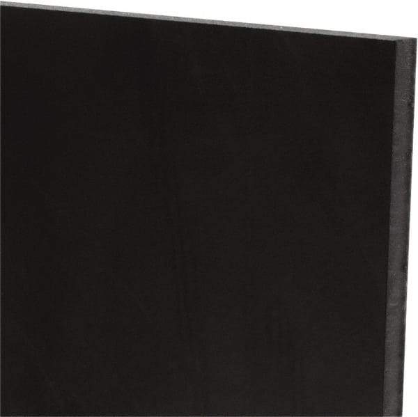 Made in USA - 1/4" Thick x 12" Wide x 1' Long, Polyurethane Sheet - Black, 60A Hardness, ±0.015 Tolerance - Industrial Tool & Supply