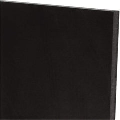Made in USA - 1/4" Thick x 12" Wide x 1' Long, Polyurethane Sheet - Black, 60A Hardness, ±0.015 Tolerance - Industrial Tool & Supply