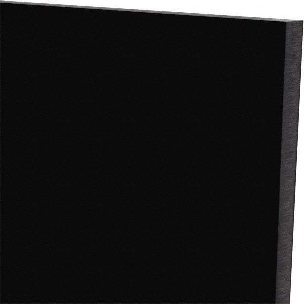 Made in USA - 1/2" Thick x 24" Wide x 1' Long, Polyurethane Sheet - Black, 60A Hardness, ±0.025 Tolerance - Industrial Tool & Supply