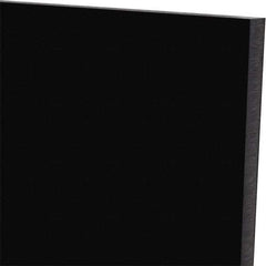 Made in USA - 1/2" Thick x 24" Wide x 1' Long, Polyurethane Sheet - Black, 60A Hardness, ±0.025 Tolerance - Industrial Tool & Supply