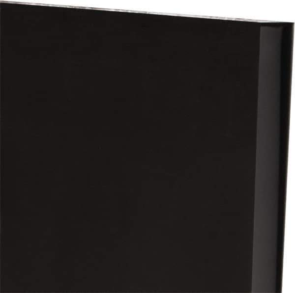 Made in USA - 3/4" Thick x 12" Wide x 1' Long, Polyurethane Sheet - Black, 60A Hardness, ±0.025 Tolerance - Industrial Tool & Supply