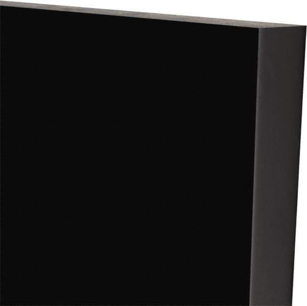 Made in USA - 1" Thick x 12" Wide x 1' Long, Polyurethane Sheet - Black, 60A Hardness, ±0.025 Tolerance - Industrial Tool & Supply