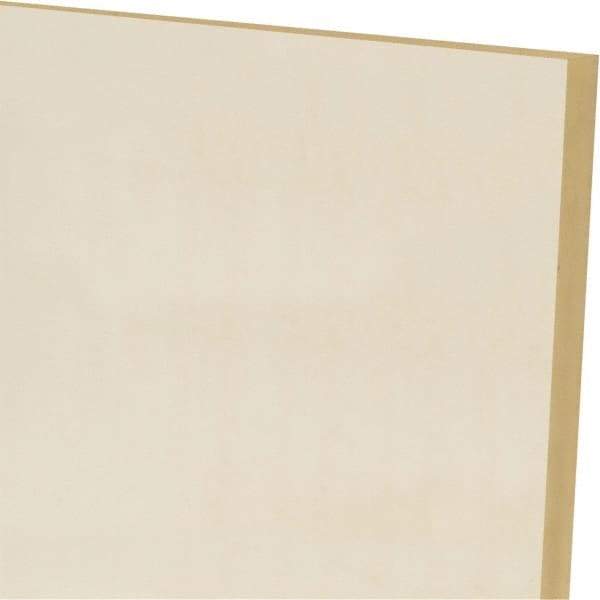 Made in USA - 1/4" Thick x 24" Wide x 2' Long, Polyurethane Sheet - Natural, 60A Hardness, ±0.015 Tolerance - Industrial Tool & Supply