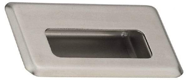 Sugatsune - 94mm Overall Width x 60mm Overall Height, 12mm Recess Depth, Satin Sheet Metal Recessed Pull with M4 Nut - 304 Stainless Steel, 43mm Recess Height, 61mm Recess Width, 76mm Center to Center, M4 Thread - Industrial Tool & Supply