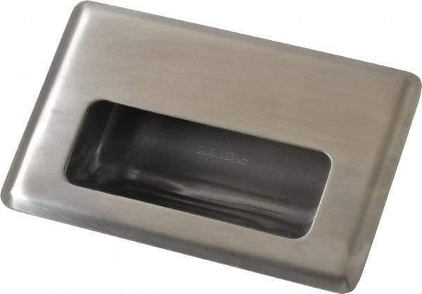 Sugatsune - 138mm Overall Width x 88mm Overall Height, 21mm Recess Depth, Satin Sheet Metal Recessed Pull with M4 Stud - 304 Stainless Steel, 62mm Recess Height, 96mm Recess Width, 110mm Center to Center, M4 Thread - Industrial Tool & Supply