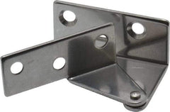 Sugatsune - 1-7/64" Long x 1-37/64" Wide x 1-1/2" Thick, Plain 430 Stainless Steel, Right Hand Overlay Door Pivot Hinge - 3" Pin Diam, 6 Holes, 1 Knuckle, 3.9 Lb Capacity, 18" Leaf Height - Industrial Tool & Supply