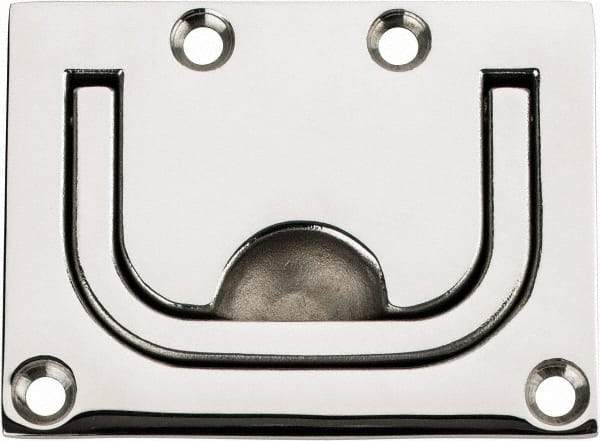 Sugatsune - Polished Finish 316 Stainless Steel Trap Door Ring - 1/4" Mortise Depth, 2-1/4" High x 3" Wide - Industrial Tool & Supply