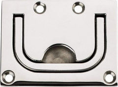 Sugatsune - Polished Finish 316 Stainless Steel Trap Door Ring - 1/4" Mortise Depth, 2-1/4" High x 3" Wide - Industrial Tool & Supply