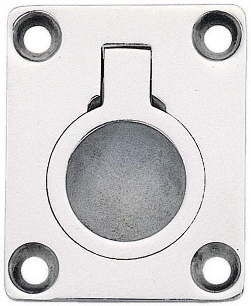 Sugatsune - Polished Finish 316 Stainless Steel Trap Door Ring - 23/64" Mortise Depth, 1-7/8" High x 1-1/2" Wide - Industrial Tool & Supply