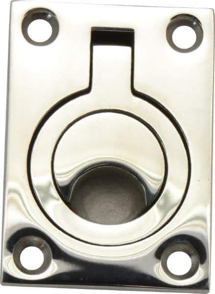 Sugatsune - Polished Finish 316 Stainless Steel Trap Door Ring - 23/64" Mortise Depth, 2-15/32" High x 1-47/64" Wide - Industrial Tool & Supply