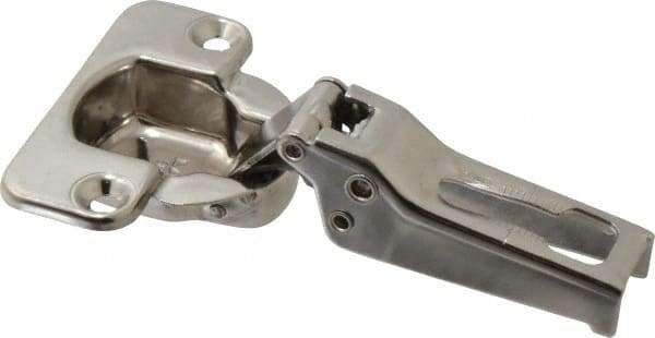 Sugatsune - 57mm Long x 55mm Wide x 38mm Thick, Concealed Overlay Hinge - 304 Stainless Steel, Polished Finish - Industrial Tool & Supply