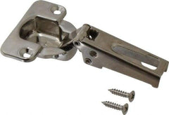 Sugatsune - 57mm Long x 55mm Wide x 38mm Thick, Concealed Overlay Hinge - 304 Stainless Steel, Polished Finish - Industrial Tool & Supply