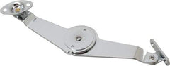 Sugatsune - 5-27/64" OAL x 1-7/64" Wide, 7 Lb Capacity, Lid Stay with Catch - Left Side, 9/64" Mounting Hole Diam, 90° Max Opening, Chrome Finished Steel, Brass & Nylon - Industrial Tool & Supply