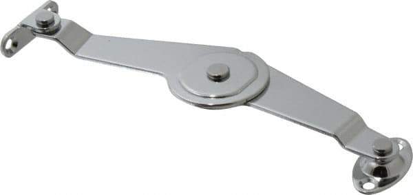 Sugatsune - 5-27/64" OAL x 1-7/64" Wide, 7 Lb Capacity, Lid Stay with Catch - Right Side, 9/64" Mounting Hole Diam, 90° Max Opening, Chrome Finished Steel, Brass & Nylon - Industrial Tool & Supply