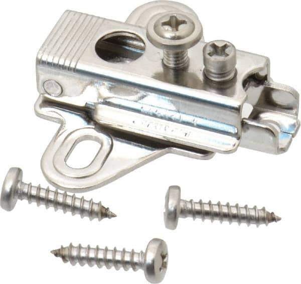 Sugatsune - 41.5mm Long x 48mm Wide x 18mm Thick, Hinge Mounting Plate - 304 Stainless Steel, Polished Finish - Industrial Tool & Supply