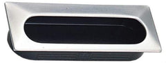Sugatsune - 75mm Overall Width x 36mm Overall Height, 15.5mm Recess Depth, Satin/Black Recessed Pull - 304 Stainless Steel & Plastic, 30.7999992370605mm Recess Height, 71mm Recess Width - Industrial Tool & Supply
