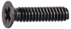 Made in USA - #4-40 UNC, 3/4" OAL Phillips Drive Machine Screw - Flat Head, Grade 300 Stainless Steel, Black Oxide Finish, Without Washer - Industrial Tool & Supply