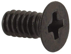 Made in USA - #4-40 UNC, 1/4" OAL Phillips Drive Machine Screw - Flat Head, Grade 300 Stainless Steel, Black Oxide Finish, Without Washer - Industrial Tool & Supply