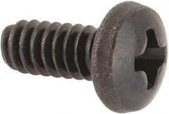 Made in USA - #4-40 UNC, 1/4" Length Under Head Phillips Drive Machine Screw - Pan Head, Grade 300 Stainless Steel, Black Oxide Finish, Without Washer - Industrial Tool & Supply