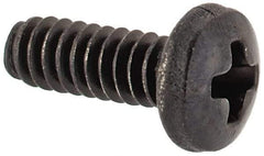 Made in USA - #4-40 UNC, 5/16" Length Under Head Phillips Drive Machine Screw - Pan Head, Grade 300 Stainless Steel, Black Oxide Finish, Without Washer - Industrial Tool & Supply
