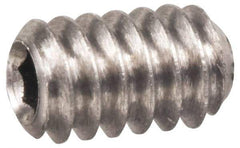Made in USA - 1/4-28 UNF, 3/16" OAL, Cup Point Set Screw - Grade 303 Stainless Steel, 1/8" Key - Industrial Tool & Supply
