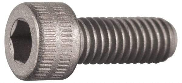 Made in USA - #8-32 UNC Hex Socket Drive, Socket Cap Screw - Grade A-286 Alloy Steel, Passivated Finish, Fully Threaded, 1/2" Length Under Head - Industrial Tool & Supply