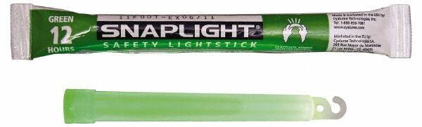 Cyalume - 10 Piece Green Chemical Lightstick - 6 Inch Long, 12 Hours Illumination Time, Nonflammable, Nontoxic and Waterproof, Snap and Shake Activation Method - Industrial Tool & Supply