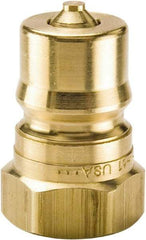 Parker - 1 NPTF Brass Hydraulic Hose Female Pipe Thread Nipple - 1,000 psi, 50 GPM - Industrial Tool & Supply