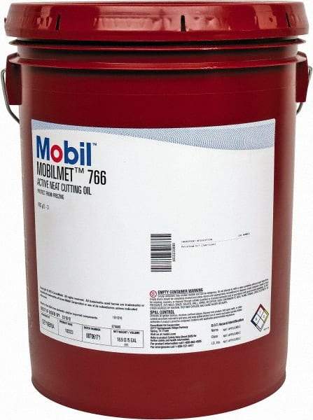 Mobil - Mobilmet 766, 5 Gal Pail Cutting Fluid - Straight Oil, For Automatic Lathe Operations, Broaching, Gear Shaving, Milling, Parting-Off, Planing, Shaping, Tapping, Threading - Industrial Tool & Supply