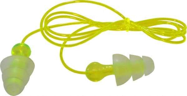 3M - Reusable, Corded, 26 dB, Flange Earplugs - Translucent, 100 Pairs - Industrial Tool & Supply