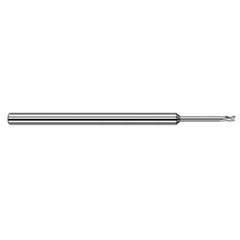 Variable Helix End Mills for Aluminum Alloys - 0.0150″ (1/64″) Cutter Diameter × 0.0230″ Length of Cut × 0.0780″ (5/64″) Reach Carbide Square End Mill for Aluminum Alloys, 3 Flutes - Exact Industrial Supply