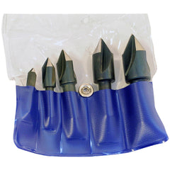 Chicago-Latrobe - 5 Piece, 1/4 to 3/4" Head Diam, 82° Included Angle, Single End Countersink Set - Industrial Tool & Supply