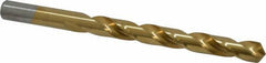 Chicago-Latrobe - 25/64" 118° High Speed Steel Jobber Drill - TiN Finish, Right Hand Cut, Spiral Flute, Straight Shank, 5-1/8" OAL, Standard Point - Industrial Tool & Supply