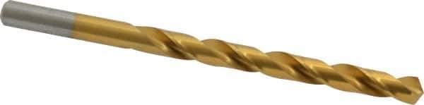 Chicago-Latrobe - Letter G 118° High Speed Steel Jobber Drill - TiN Finish, Right Hand Cut, Spiral Flute, Straight Shank, 4-1/8" OAL, Standard Point - Industrial Tool & Supply