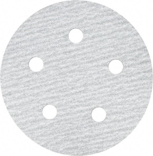 Made in USA - 5" Diam, 180 Grit, Silicon Carbide Hook & Loop Disc - Very Fine Grade, Coated, B Weight Paper Backing, - Industrial Tool & Supply
