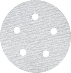 Made in USA - 5" Diam, 180 Grit, Silicon Carbide Hook & Loop Disc - Very Fine Grade, Coated, B Weight Paper Backing, - Industrial Tool & Supply