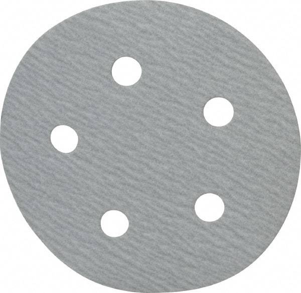 Made in USA - 5" Diam, 220 Grit, Silicon Carbide Hook & Loop Disc - Very Fine Grade, Coated, B Weight Paper Backing, - Industrial Tool & Supply